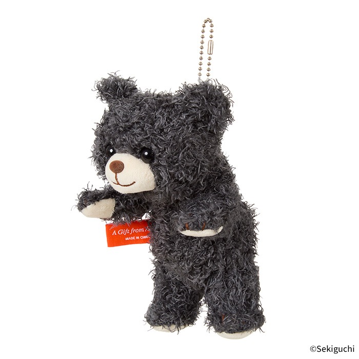 あそんで！テディベア マスコットキーチェーン グレー|【ぬいぐるみの