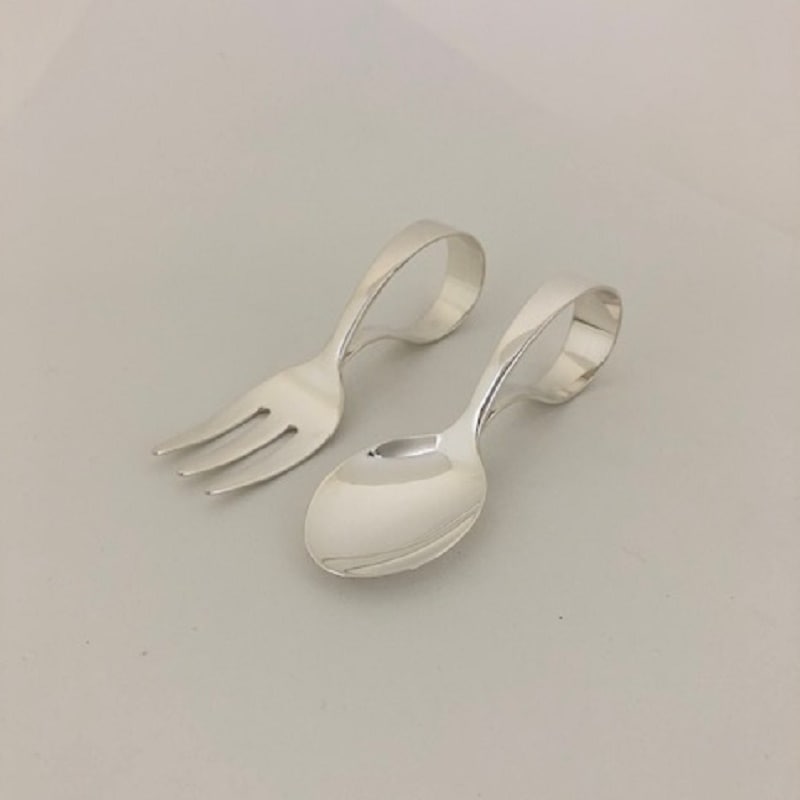 銀製 ベビー スプーン&フォークセット | 銀製品,誕生記念品 | 森銀器