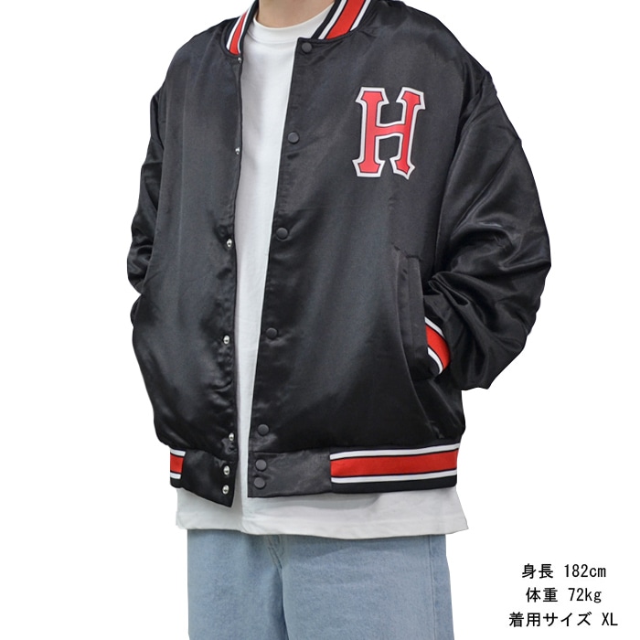 HUF ハフ ジャケット CRACKERJACK SATIN BASEBALL JACKET スタジアム