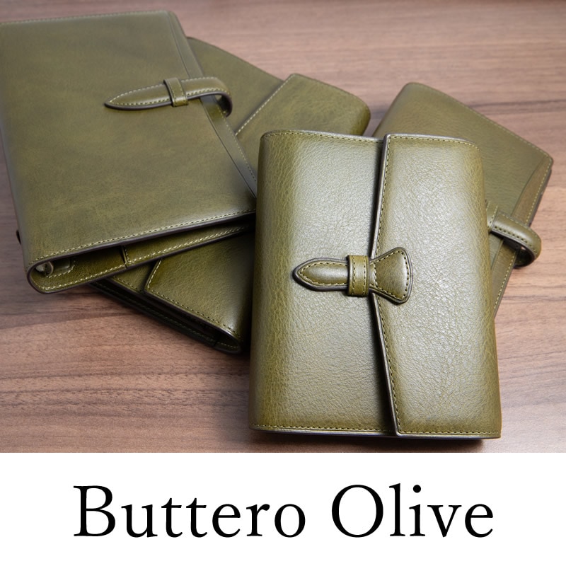 Brelio×NAGASAWA システム手帳 ブッテーロボックス オリーブ ミニ6