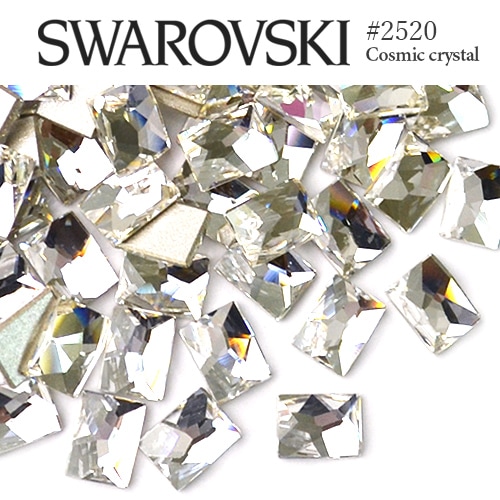 ネコポス 送料無料】#2520 コズミック (長方形) [クリスタル] 3粒入り