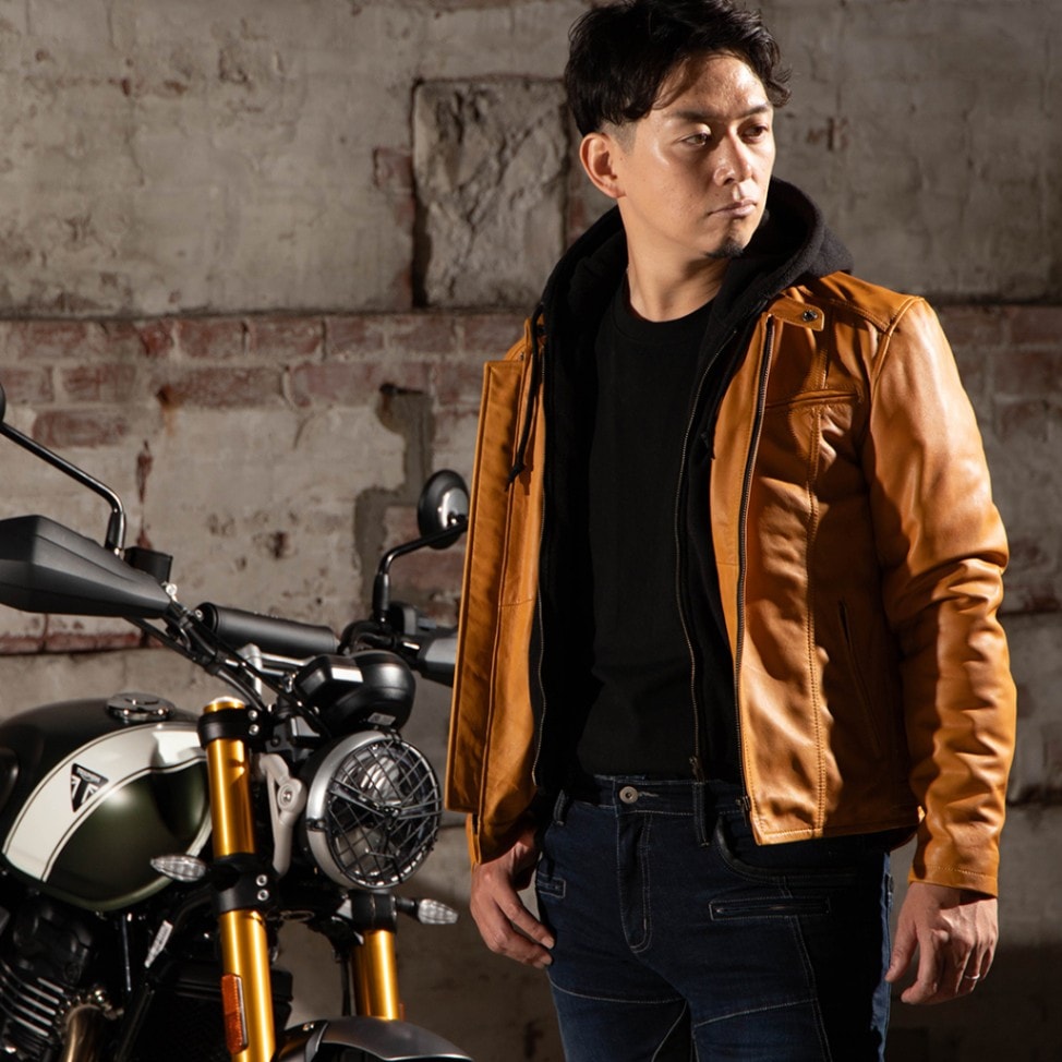 バイク レザーフーディージャケット[24WJ-5] ウェア,メンズ,ジャケット