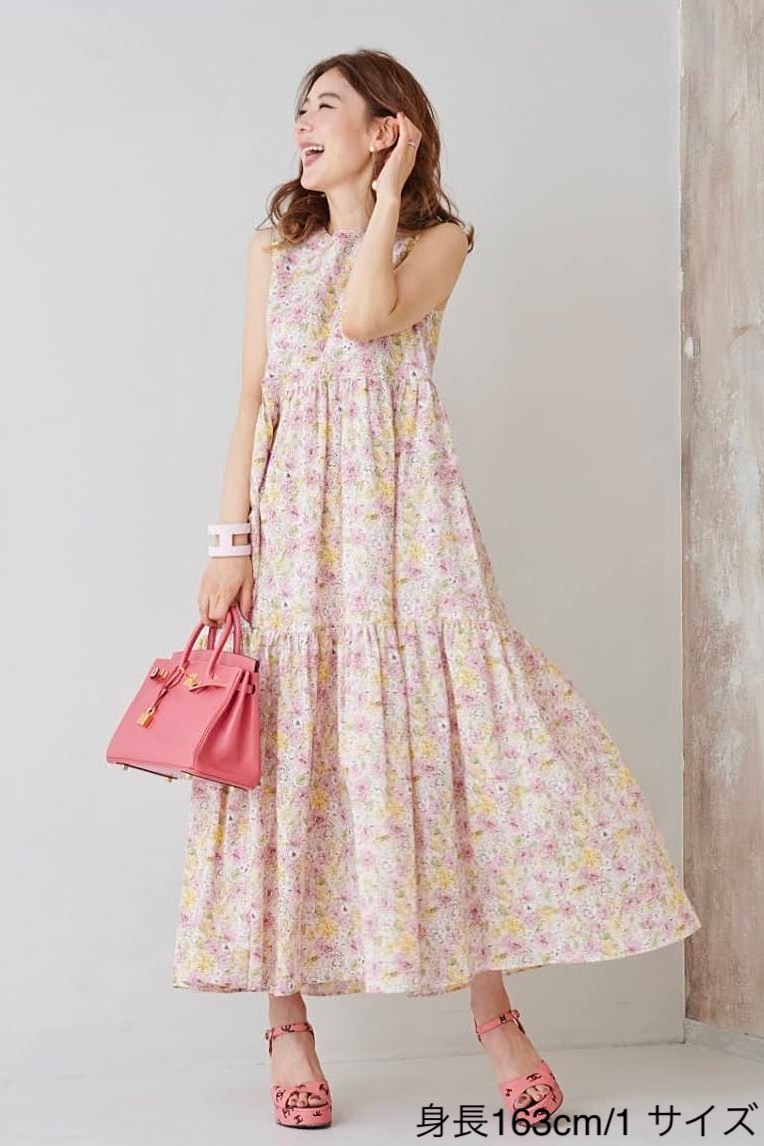 フラワーティアードワンピース/ピンク | DRESS | OBLI