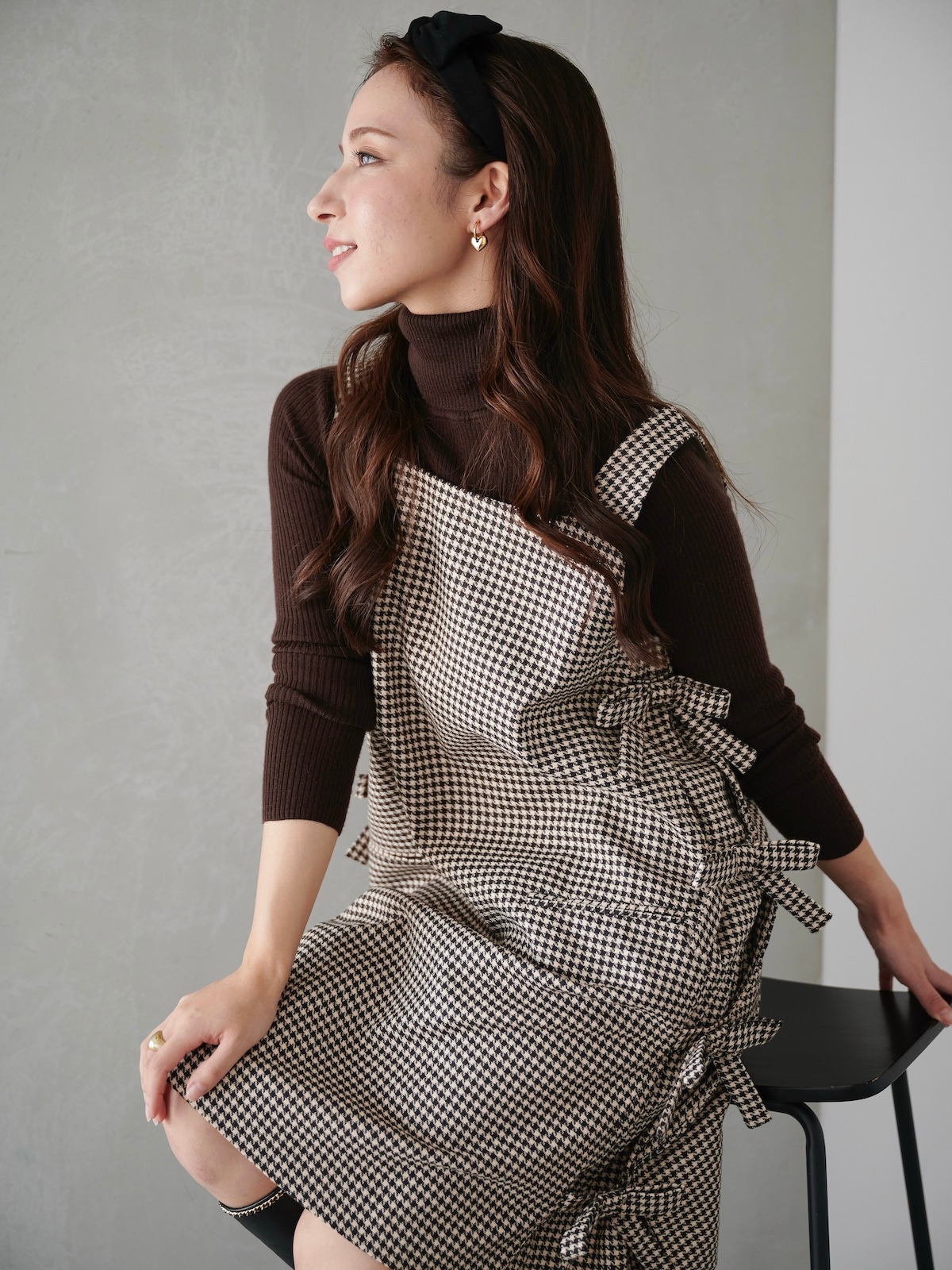 ブラウンリボンジャンパーワンピース | DRESS | OBLI