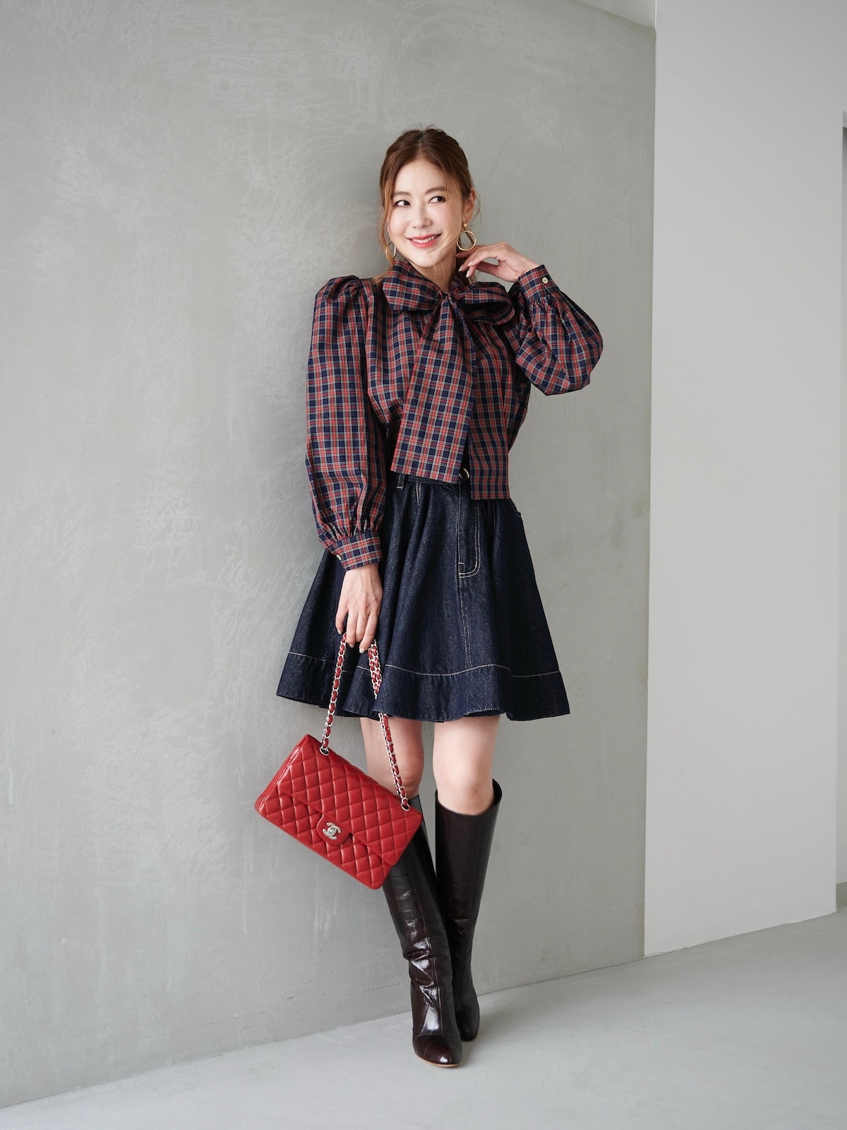 タータンチェックボウタイブラウス【残りわずか】 | ALL | OBLI