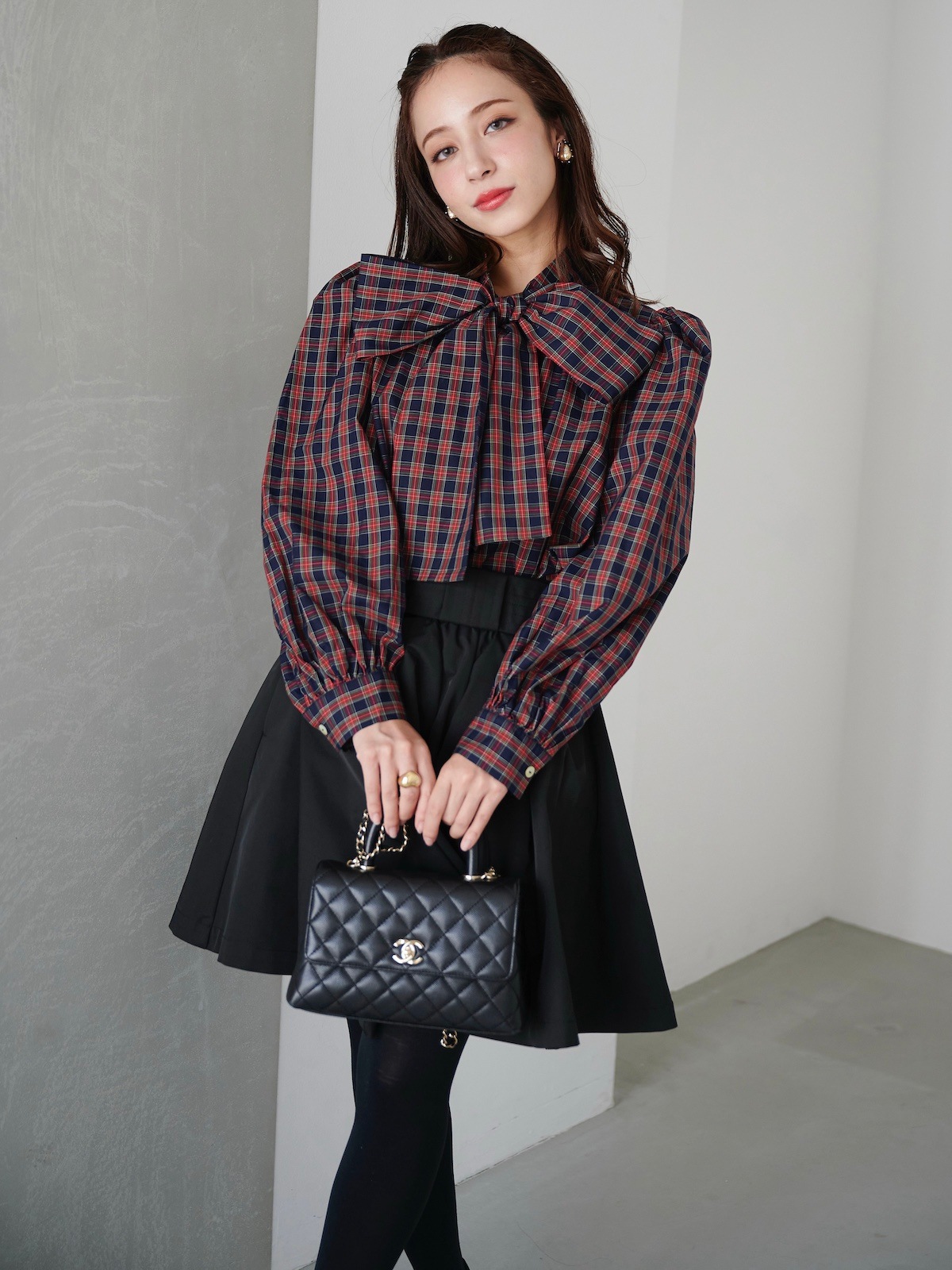 タータンチェックボウタイブラウス【残りわずか】 | ALL | OBLI