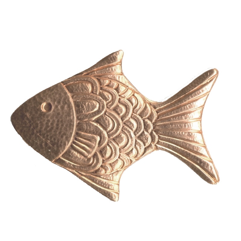 七宝素材／彫金板ブローチ B－さかな 40×60mm：銀粘土や七宝などの