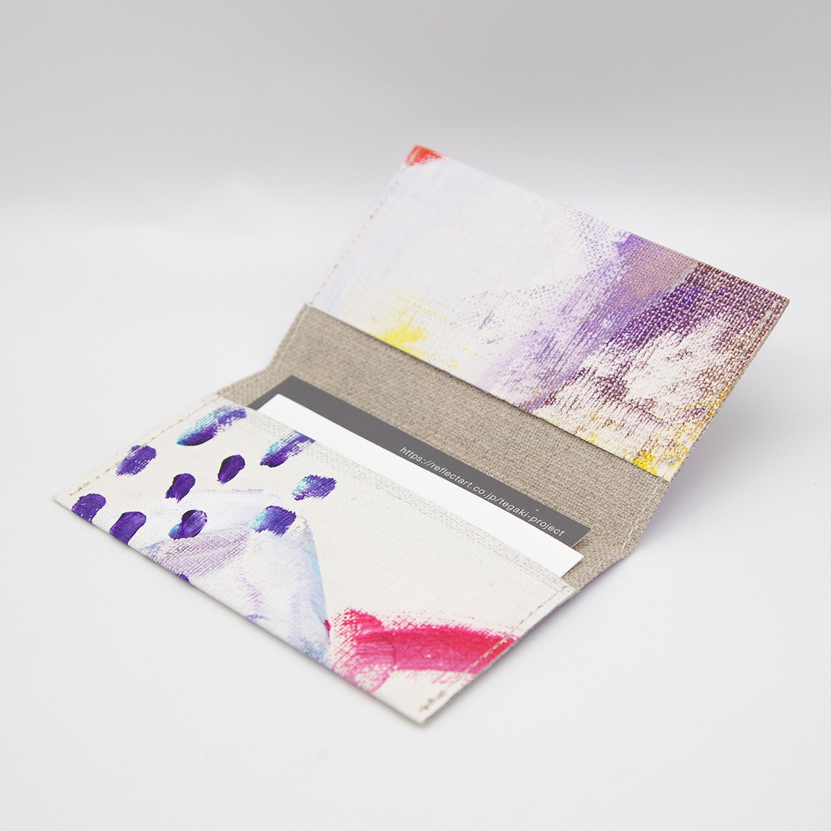 手描きのキャンバス地カードケース【鈴木真里奈】02 | 手描き