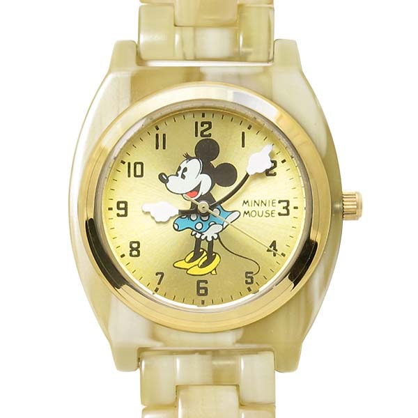 Disney】 ミニー マウス 腕時計 アイボリー アセテート ウォッチ
