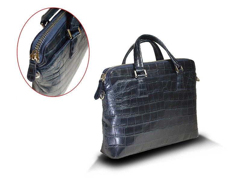 クロコダイル マット 2Wayミニブリーフバッグ ネイビー | バッグ