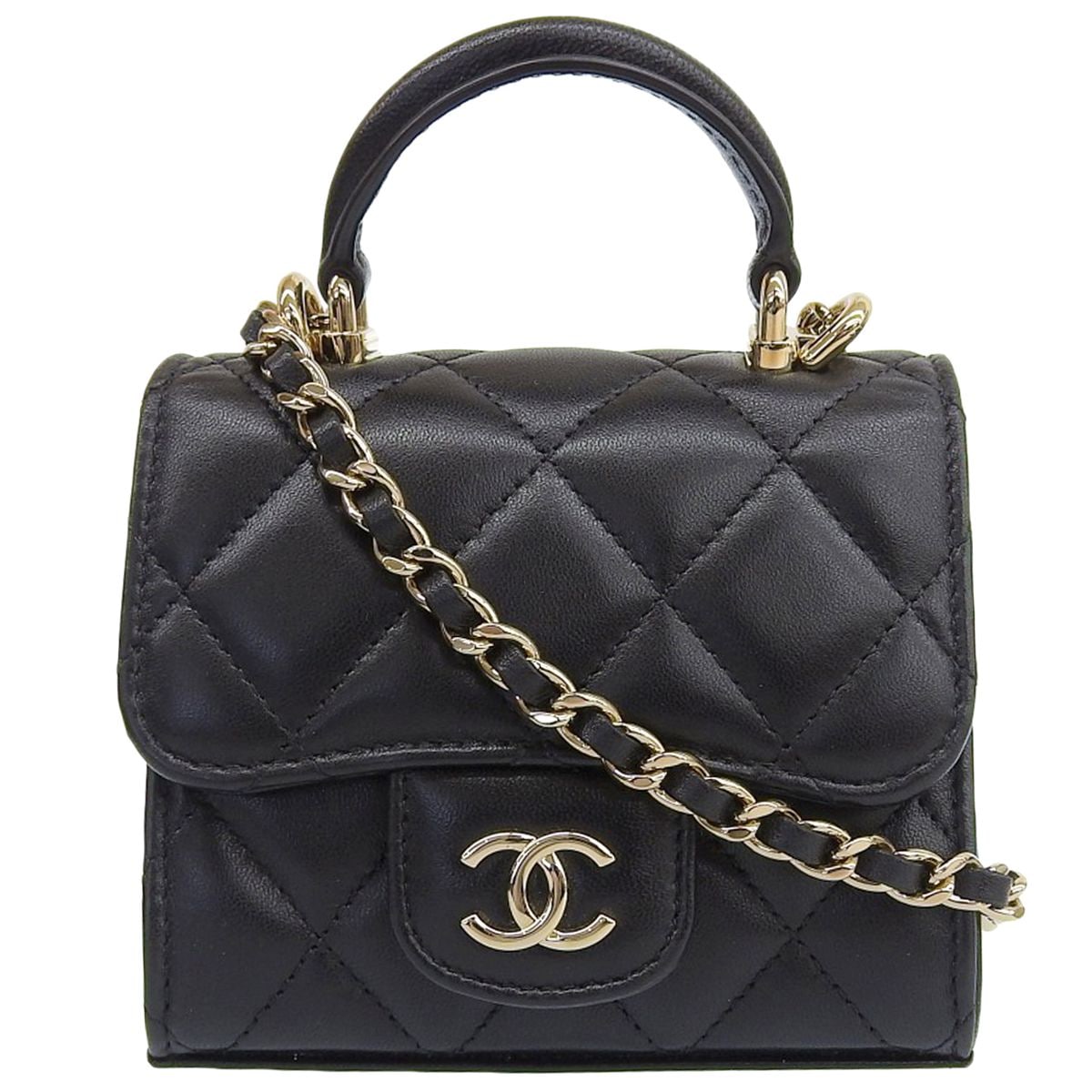 シャネル CHANEL ココマーク トップハンドル ミニショルダーバッグ
