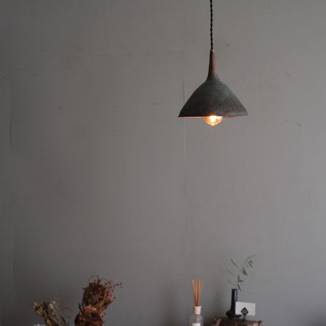 銅漏斗 ペンダントライト ｜照明・ライト,ペンダントライト｜古家具