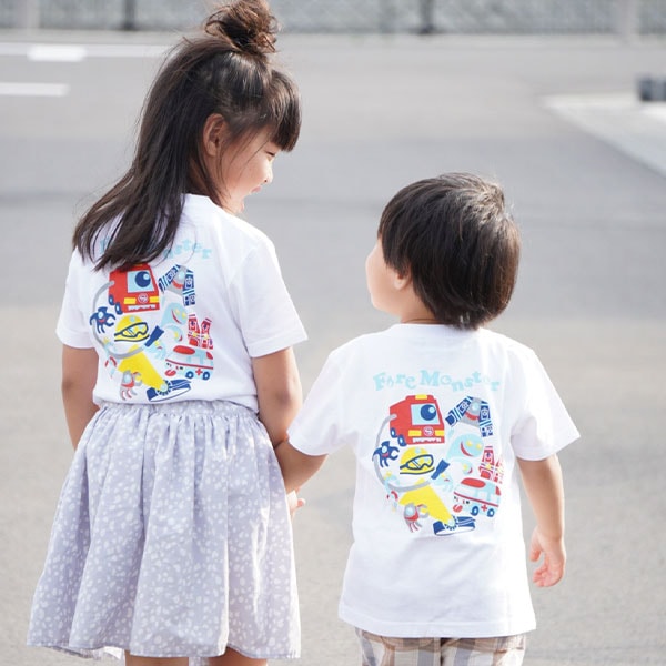 在庫限り】saversオリジナルTシャツ Fire Monster キッズ用 (アクア