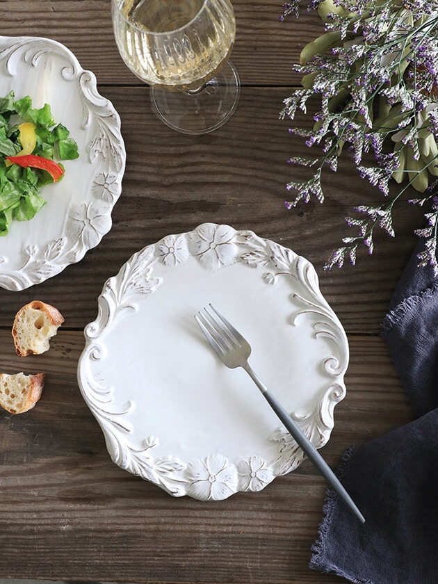 ELIOS MYFLOWER エリオス マイフラワー サラダプレートホワイト W23cm