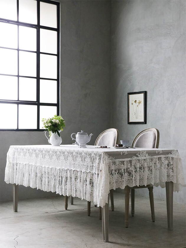 Chez moi シェモア テーブルクロスProvenzaオフホワイト テーブル掛け