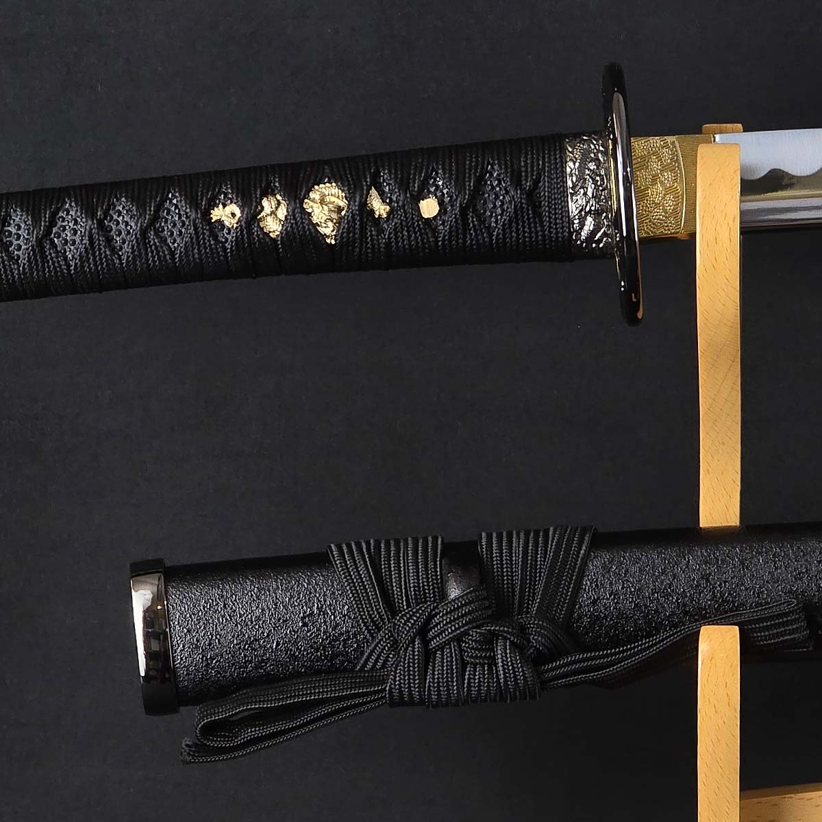 しのびやオリジナル刀剣 黒石目 大刀 黒染柄 刀袋付 模造刀｜【公式