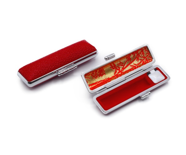 印鑑ケース 赤もみ朱竹ケース15-60 朱肉付 印鑑ケースはお持ちの