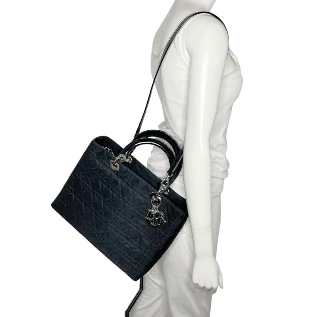 Christian Dior クリスチャンディオール 2WAYハンドバッグ カナージュ