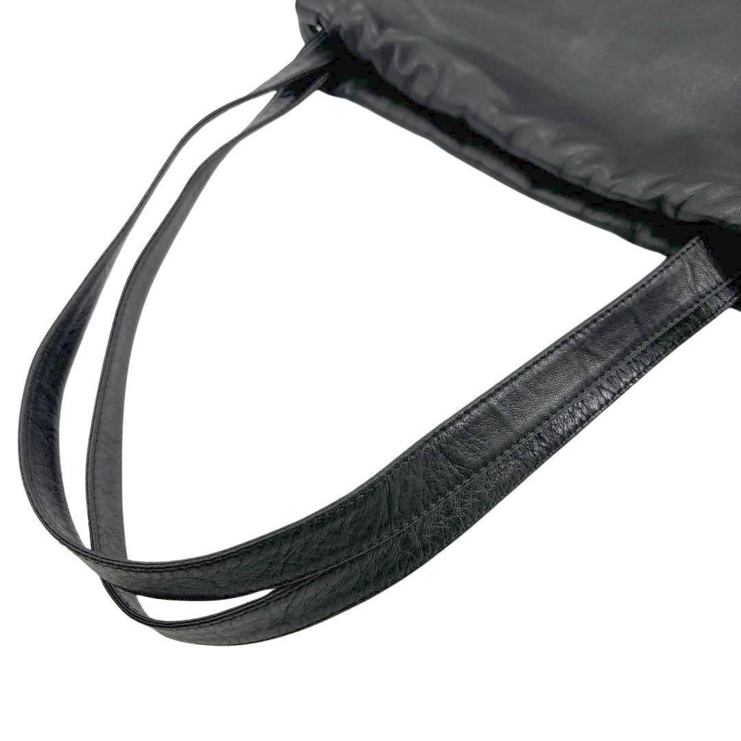 LOEWE ロエベ 巾着ショルダーバッグ アナグラム ナッパレザー ブラック