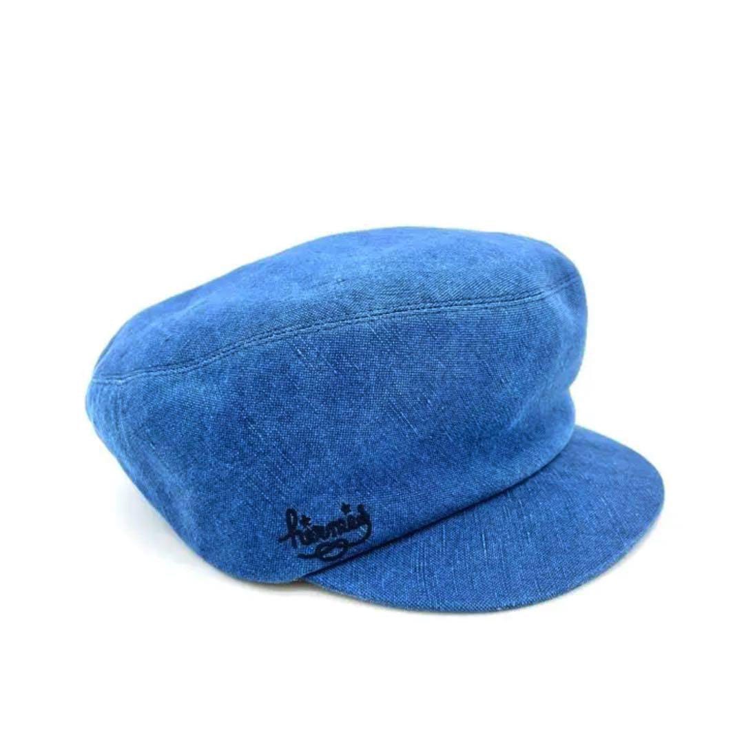 HERMES エルメス キャスケット 帽子 58 麻 ブルー系 レディース | 小物