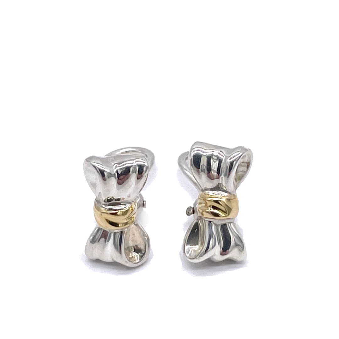 TIFFANY ティファニー イヤリング リボンモチーフ 925/750 シルバー