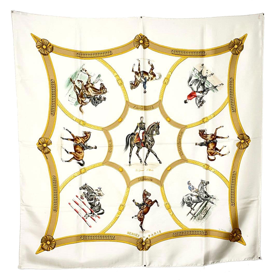 HERMES エルメス スカーフ カレ90 『ECOLE FRANCAISE D'EQUITATION