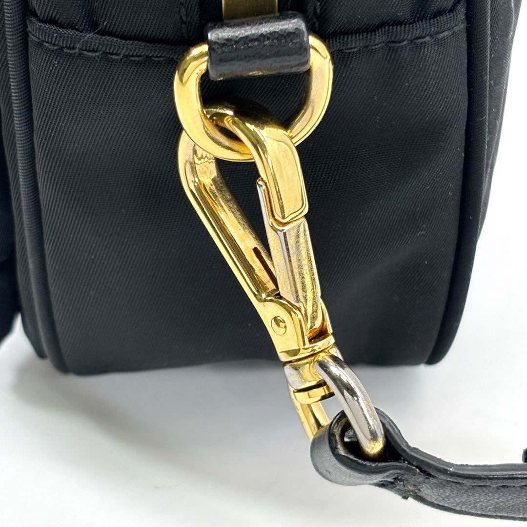 PRADA プラダ リボン ミニショルダーバッグ ナイロン ブラック