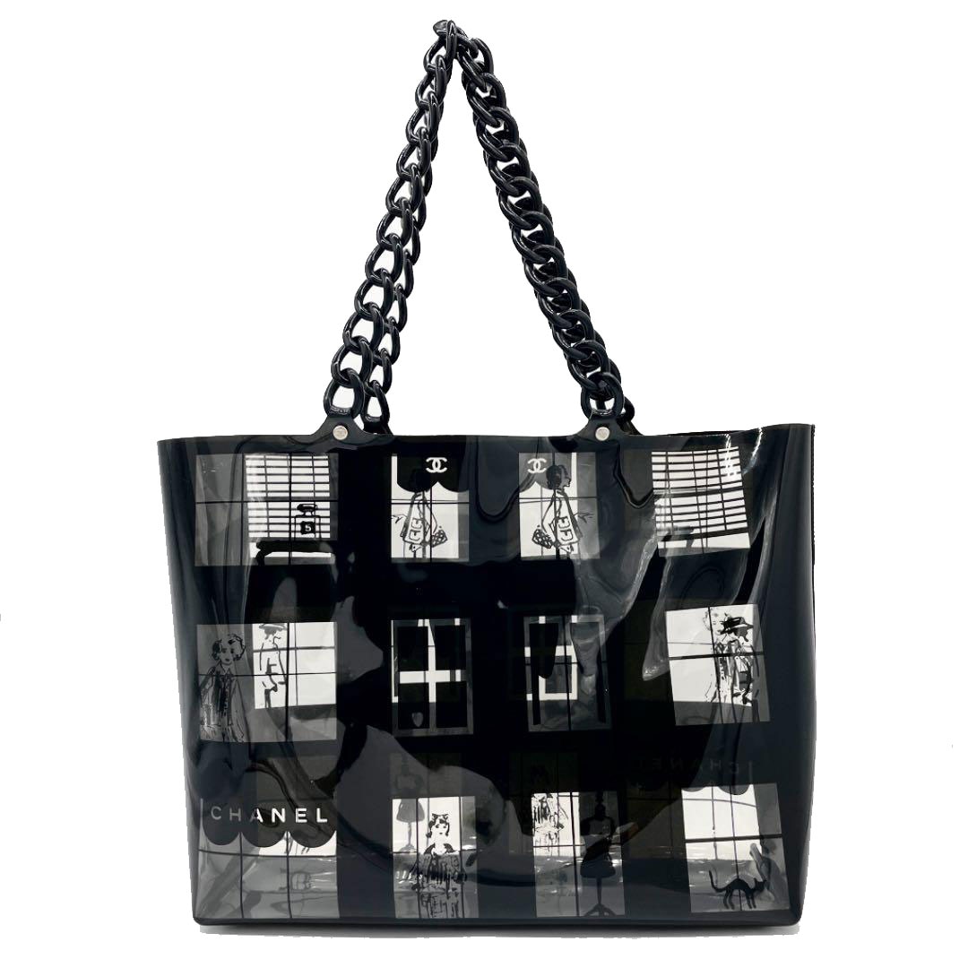 CHANEL シャネル ウィンドウズライン チェーントートバッグ ビニール