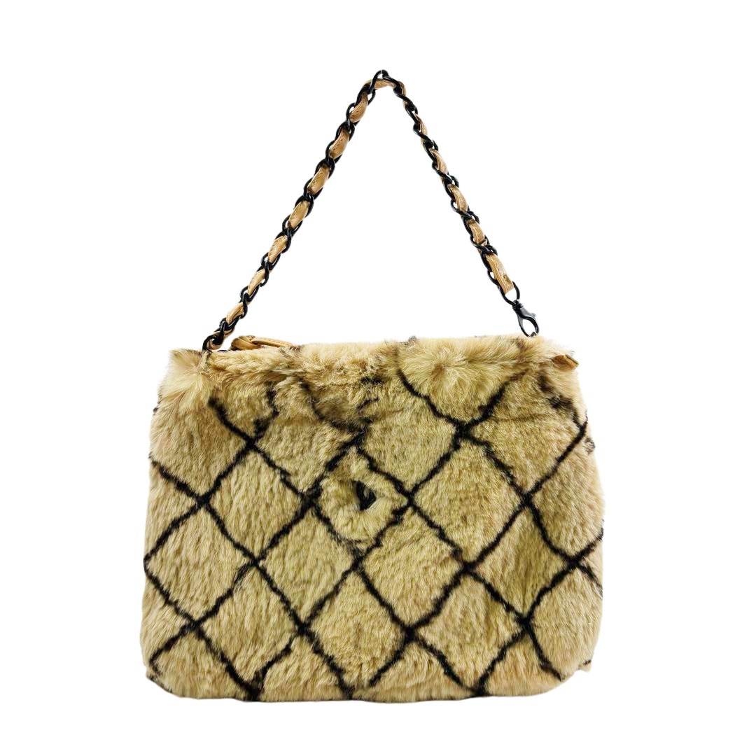 CHANEL シャネル チェーンショルダーバッグ ラパンファー ブラウン 6