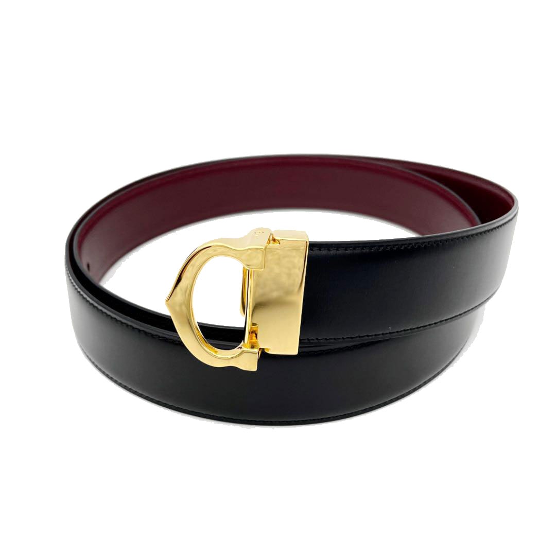 Cartier カルティエ Cバックル ベルト リバーシブル レザー ブラック