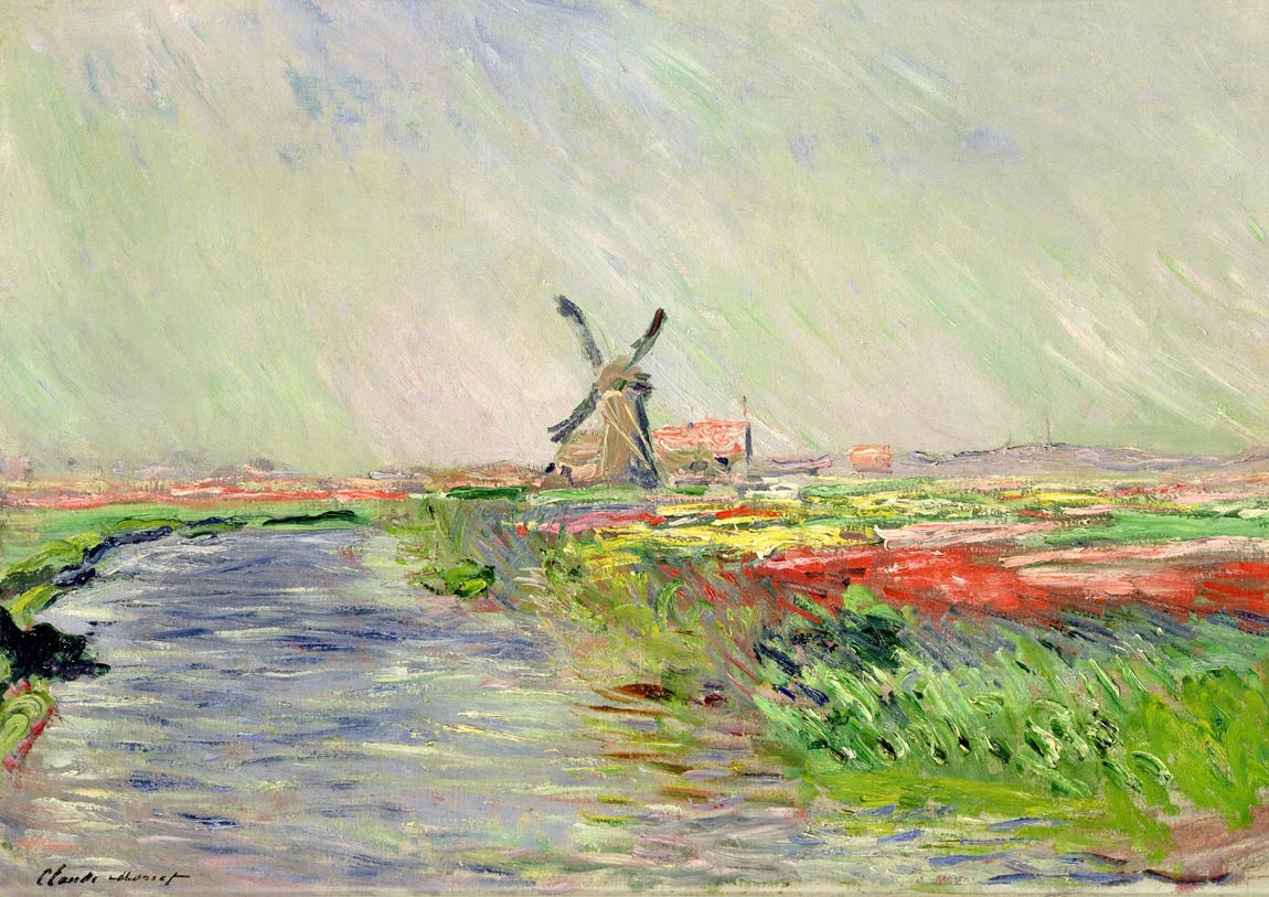 モネ オランダのチューリップ畑 ジクレーポスター四辺フチ無し