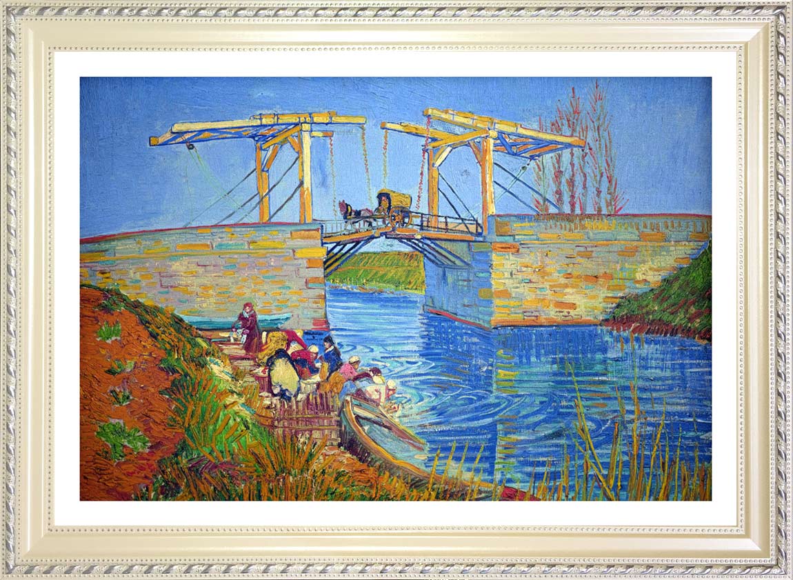 ゴッホ アルルの跳ね橋 ジークレーポスター額装品