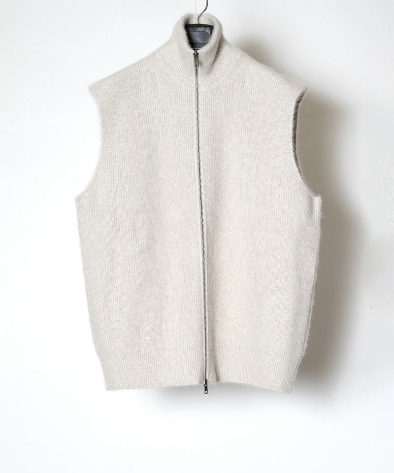 RAINMAKER＞FOX CASHMERE ZIP-UP VEST | MAKES ONLINE STORE