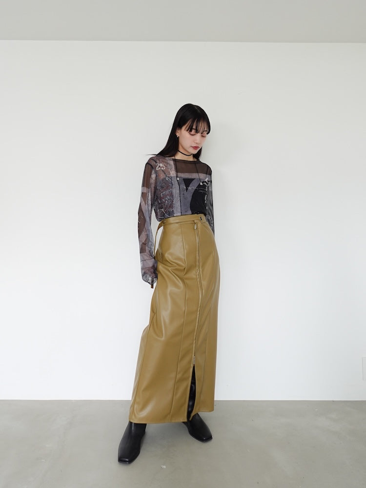 Belt Design Zip Skirt｜フェイクレザースカート – MARTE