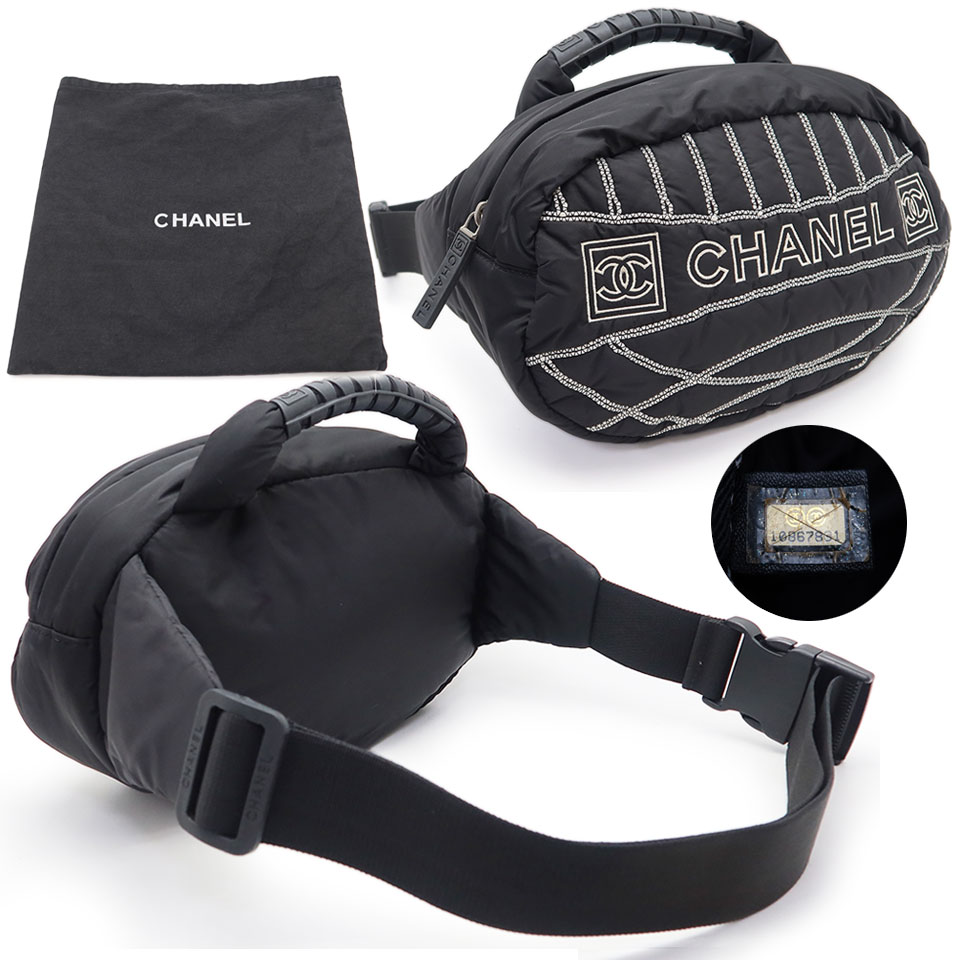 CHANEL シャネル スポーツライン ボディバッグ ナイロン ブラック