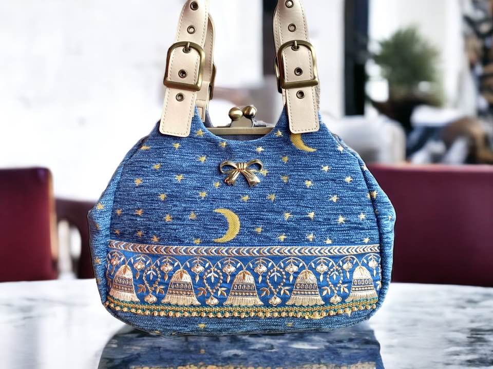 型紙＆レシピ付き口金】24cm角型あおりがま口バック（大玉AG