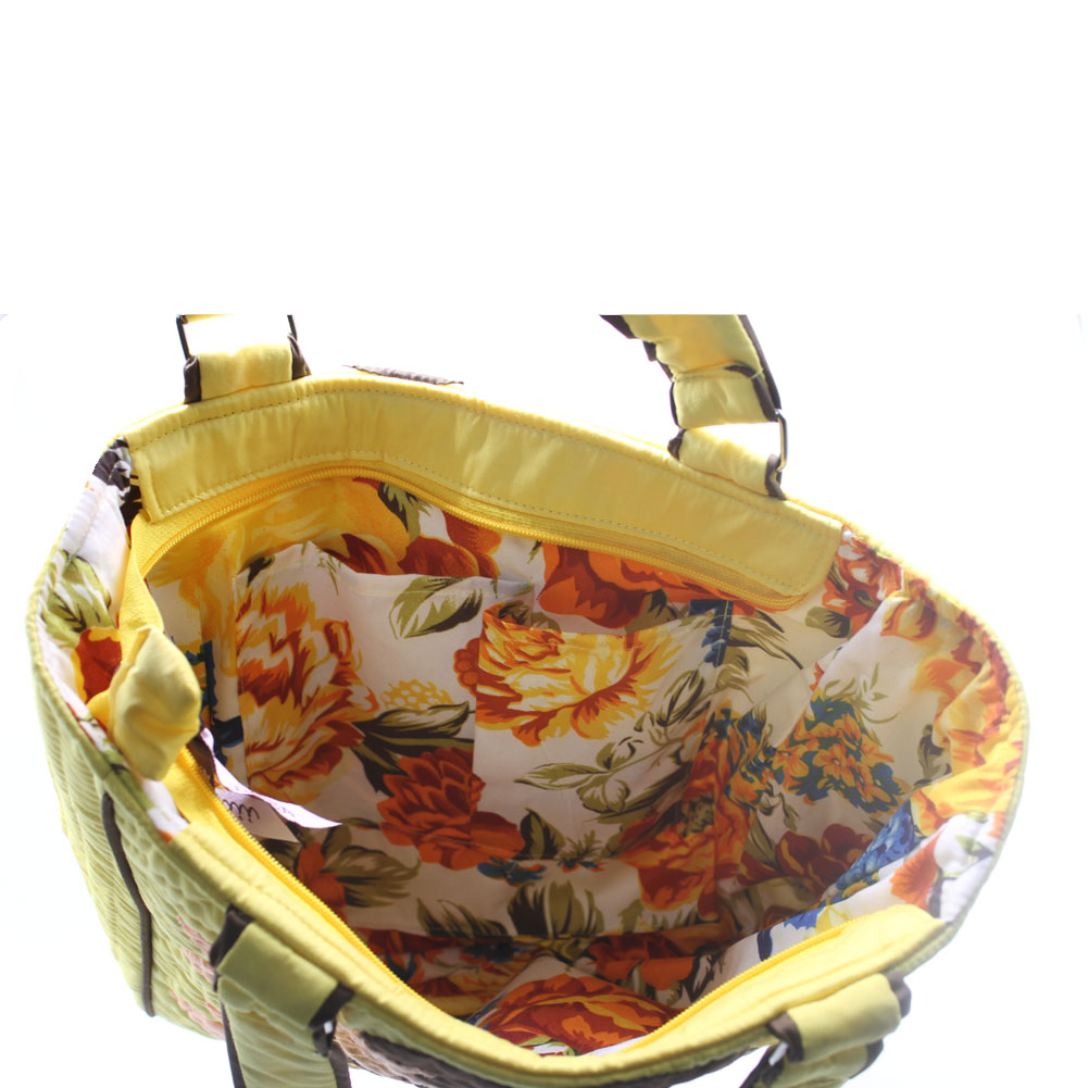 ハワイアンキルト バッグ モンステラ イエロー 人気 かわいい ギフト