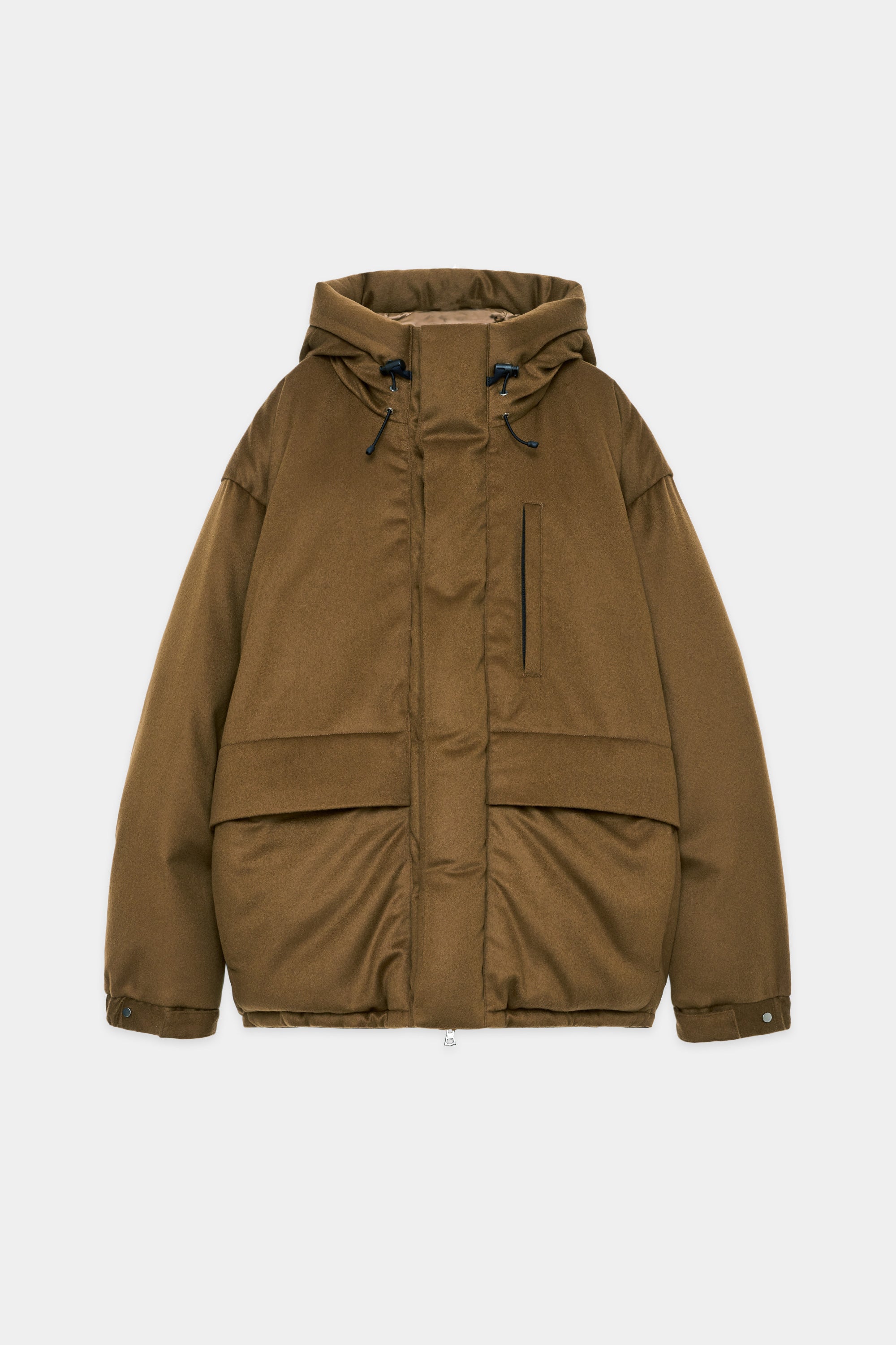 カシミヤフランネル / カシミヤダウンジャケット, Brown Khaki – MARKAWARE