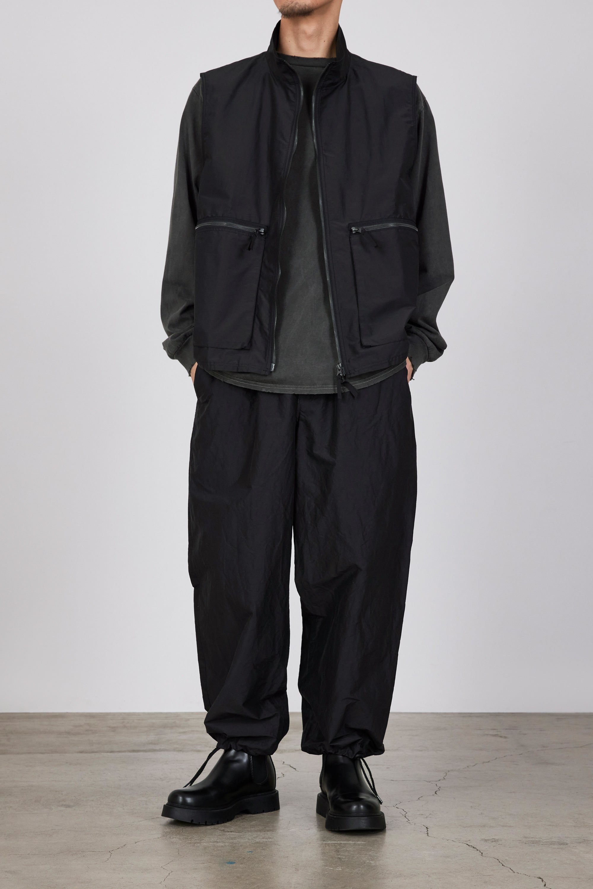 ORGANIC COTTON SILK HIGH COUNT TYPEWRITER COCOON WIDE EASY PANTS