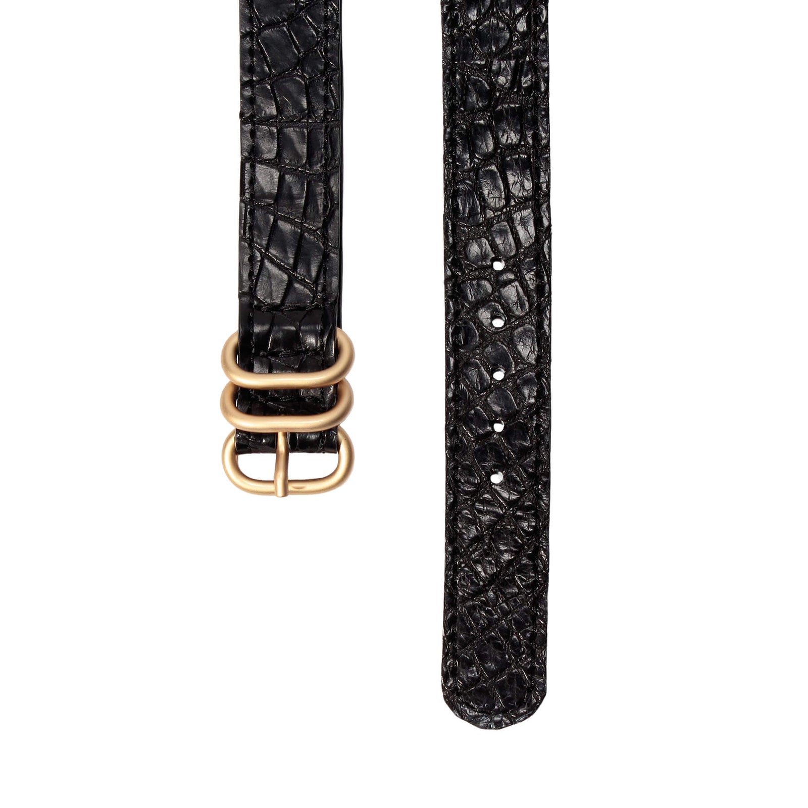 THE SOLE（ザソール）NATOベルトクロコダイルブラック（ゴールド