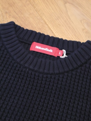 Hide and Seek 「Heavy Waffle Knit Sweater 」 クルーネック コットン