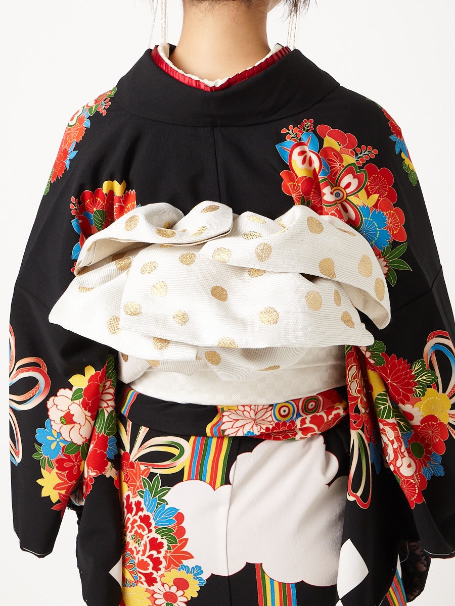 手書きドット袋帯(FREE オフホワイト): ふりふ ｜ミマツグループ