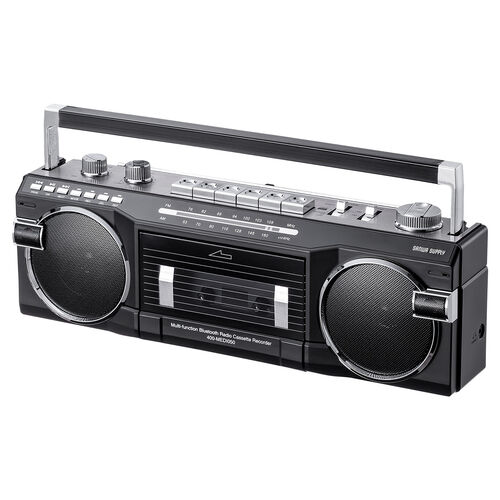 レトロ風ラジカセ 80年代デザイン USBメモリ SDカード 再生/録音