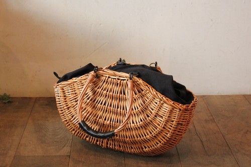 かご・バスケット・雑貨 - menui | 【柳×レザー ラウンドかごバッグ】