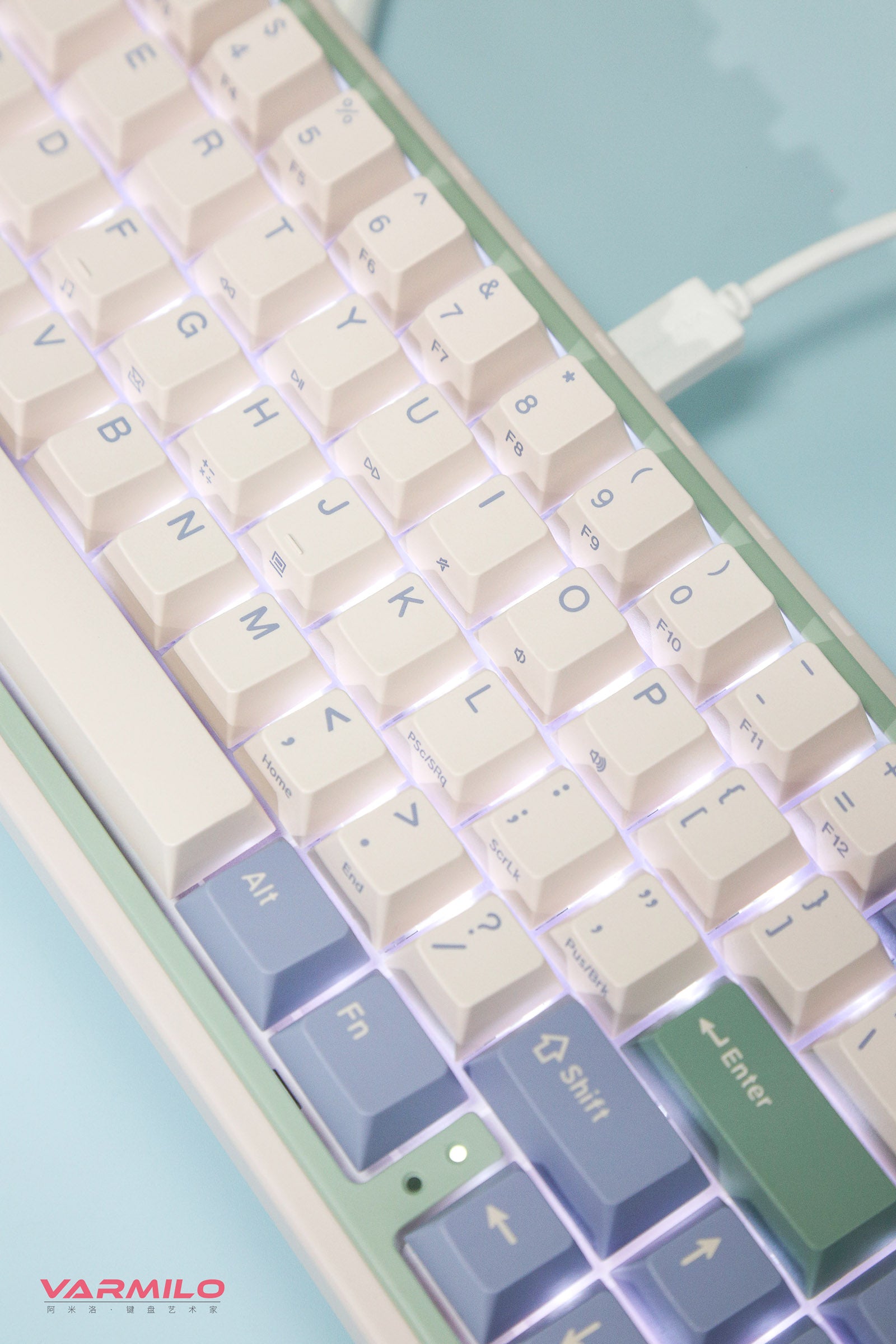 Varmilo Minilo VXT67 Eucalyptus 65% Hotswap Wireless RGB Mechanical Ke