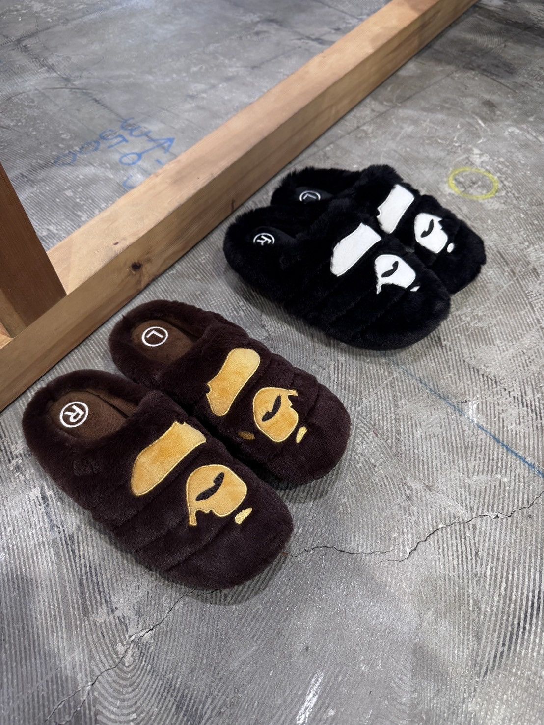Bape × SUBU BAPE x SUBU BOA PUFFER APE HEAD SANDALS | Grailed