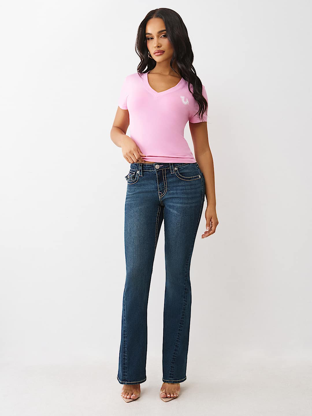 JOEY MID RISE BIG T FLARE JEAN