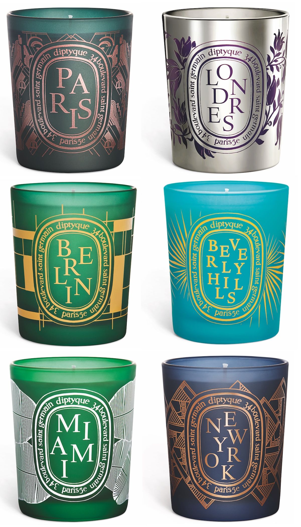 都市をテーマにしたディプティックの限定フレグランスキャンドルに