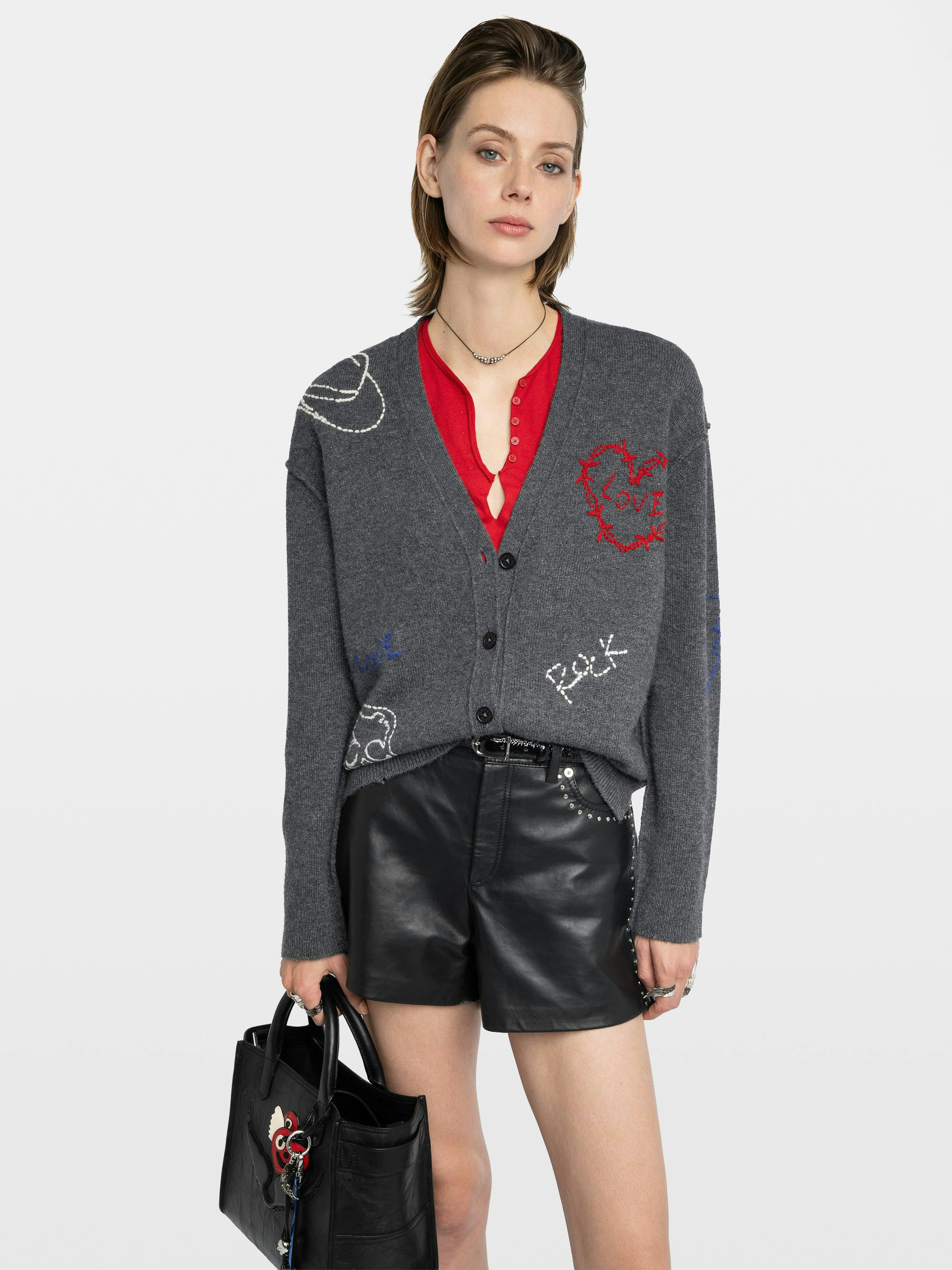 Mirkaz Cashmere Gray Cardigan for Women | Zadig&Voltaire