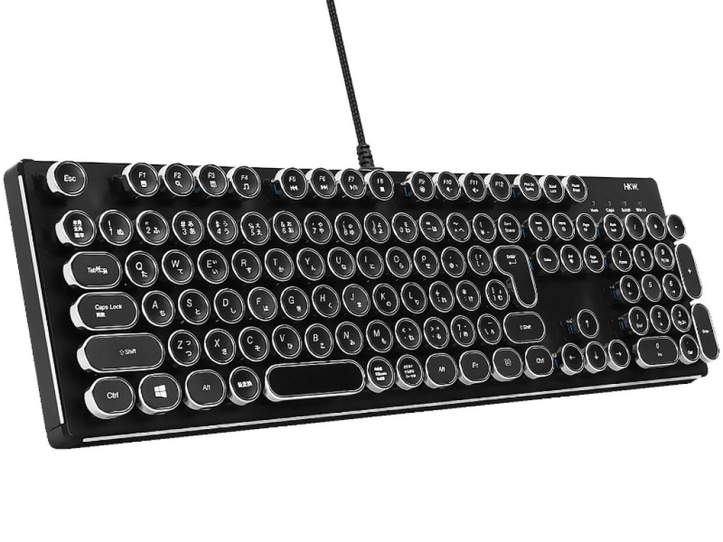 HKW HKW タイプライター風メカニカルキーボード 青軸 JIS規格 109キー
